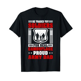 Proud Military Dad American USA Flag Soldier Veteran - Son T-Shirt