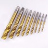 Wolfride 9pcs Titanium Spiral Flute Tap Set Metric Machine Tap