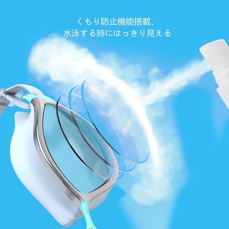[AX] Swimming Goggles for Adults, Mirrorless Anti-Fog Nose Strap with