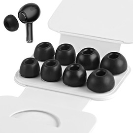 PECULA Earbud Tips for AirPods Pro Gen 1/2 (1 Pair XS/S/M/L Large) with Noise Reduction Hole and Built-in Dust Filter Earphone Cover