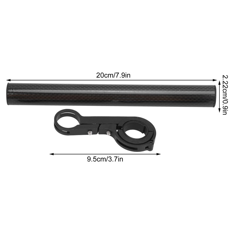 20CM Carbon Tube Bicycle Handlebar Extender Bracket Mount Bike Headlight