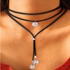 Boho Wrap Velvet Choker Necklace Tassel Long Chain Necklace Western