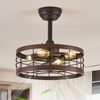 LEDIARY 16.5in Caged Ceiling Fan with Light, Bladeless Industrial Ceiling