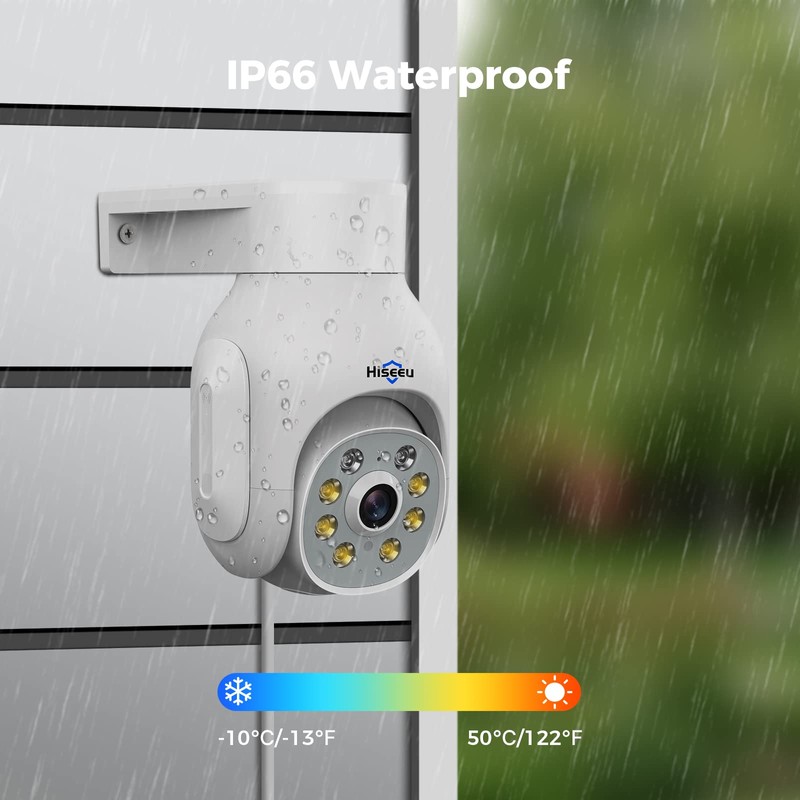 Hiseeu Security Camera Wireless Outdoor, 5MP Color Night Vision WiFi