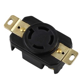 Nema L17-30R 30A 600V 3 Pole 4 Wire Industrial Grade Locking Female Receptacle Connector, Industrial Twist Lock L17-30R 30-Amp 600V Generator Receptacle. LK-2436F