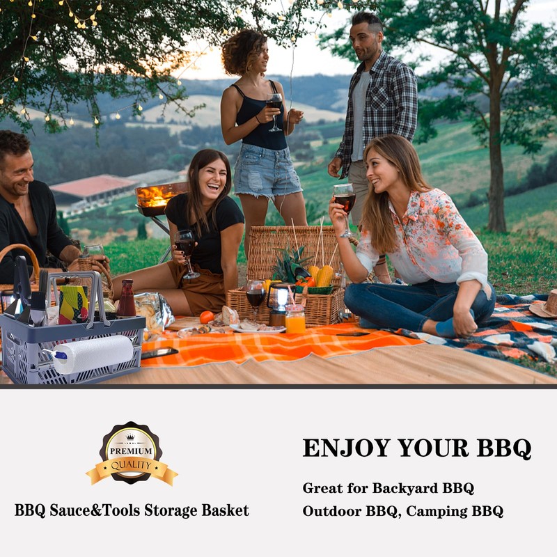 Rilltowpe BBQ Sauce&Tools Storage Basket it more convenient for you