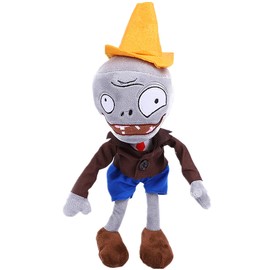 Suyudian 12 pulgadas 1 pieza de PVZ planta y zombis de peluche café peludo juguetes de peluche suave muñeca de bloqueo de carretera Conehead Zombie nuevo