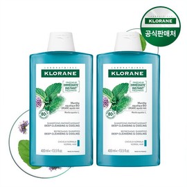 chlorane Klorane Aquamint Deep Cleansing Cooling Shampoo 400ml x 2 + Peony Shampoo 100ml free / 클로란 아쿠아민트 딥클렌징 쿨링 샴푸 400ml 2개+피오니 샴푸 100ml 증정