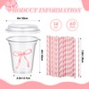 FoldTier 60 Set Plastic Cups Pink Bow Themed 14 oz