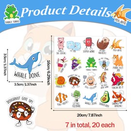 KASESSS 140 Pieces/7 Sheets Stickers Children, Vibrant Colours Stickers Animals Reward Stickers 16 x 20 cm Sticker Stickers for Kids Teachers Sticker School Applicable to Teacher Supplies