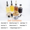 Oudizz Syrup Dispenser Bottles Set,4 pcs 7oz Glass Coffee Syrup