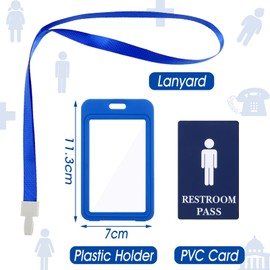 8 Pcs Hall Lanyards and School Passes Set Unbreakable PVC School Passes Set Teacher Lanyard Library Office Nurse Restroom Bathroom Passes for Classrooms and Teachers Supplies (Classic Style)