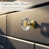 POZEAN Crystal Glass Cabinet Drawer Knobs, 6 Pack Glass Crystal