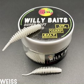 Psarás Trout Aroma Softbaits Set Box - 38 mm - Trout Fishing Baits - Willy Baits (White)