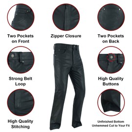 Motorcycle Leather Chaps/Pants for Men Biker Riding Cowboy Chaps Black Multi-Pocket Split Soft Leather Pants (as1, Numeric, Numeric_42, Regular, Regular, Black)