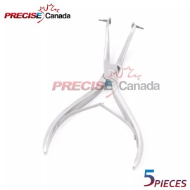 PRECISE CANADA SET OF 5 CROWN GRIPPER REMOVER PLIERS 6" ANGLED W/ REPLACEABLE SILICONE TIPS