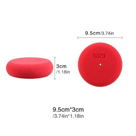SGCB Foam Wax Applicator Pads for Car, Edgeless 3.7” Diameter Hand Polishing Pads Sponge Kit Round Shape Smooth Pads Detailing Buffing Pads for Waxing Polishing Paint Ceramic Glass Clean, Pack of 5