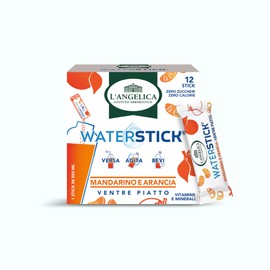 L'Angelica, Waterstick, Gusto Mandarino e Arancia, Ventre Piatto, Con Vitamine e Minerali, Contro Stanchezza e Affaticamento, Zero Zuccheri & Zero Calorie, Senza Conservanti, 6 Astucci da 12 Stick