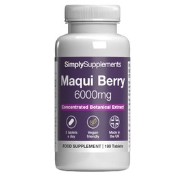 Maqui Berry Supplement 6000mg | with Vitamin C | Supports Immune Function & Reduces Fatigue | Vegan & Vegetarian Friendly | 180 Tablets = 2-Month Supply | GMP Certified and UK Made