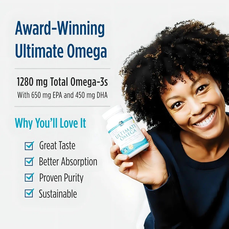 Ultimate Omega-3 Nordic Naturals 1280 Mg Sabor Limón 90 Caps