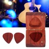 Guitar Pick Wooden Box with 2Pcs Red Rosewood Picks Musical
