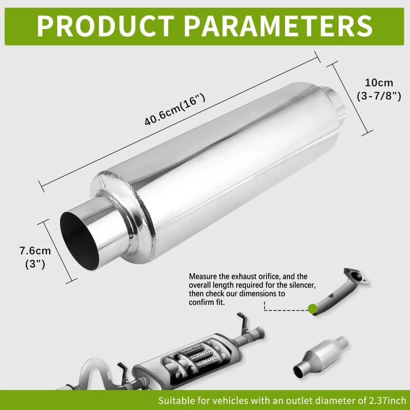 Dreamizer 3" ID/OD 16" Exhaust Resonator Muffler Silencer For Jeep
