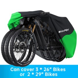 ZUAPEV Bicycle Cover for 2-3 Bicycles Waterproof Bicycle Garage Weatherproof Bicycle Tarpaulin Polyester 210D Bicycle Tarpaulin Rain Cover Bicycle Garage Outdoor Cover Protective Cover 208 x 112 x 110