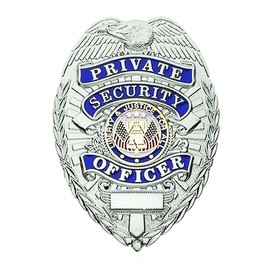 Hero's Pride Security Costume Badge, Pretend Play Toy Accessory, Role Play for Kids, Enameled & Plated, 5PC Pin Catch Design, 3-1/8", Nickel-Finish