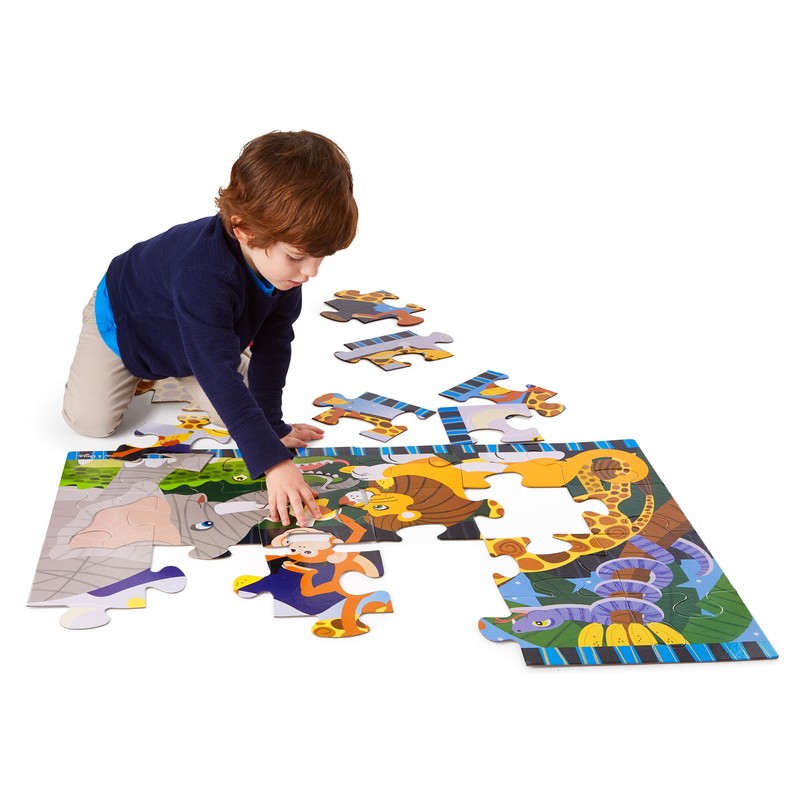 Melissa & Doug Safari Social Jumbo Floor Puzzle (24 Pieces,