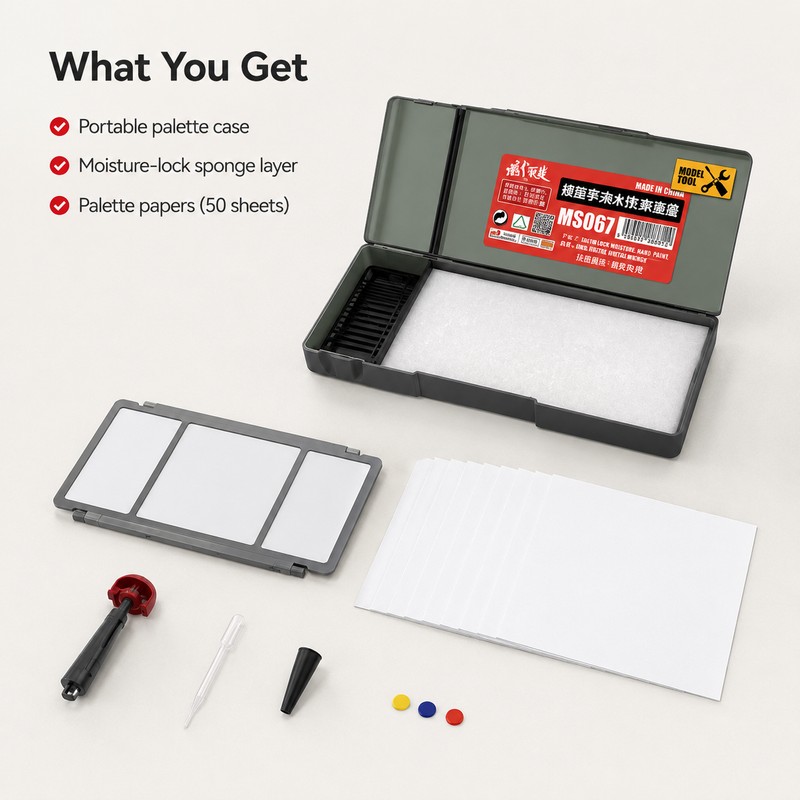 Portable Wet Palette Set for Acrylic Miniature Painting, Stay-Wet Paint