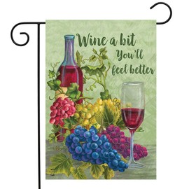 Briarwood Lane Wine a Bit You'll Feel Better Garden Flag Grapes Vino 12.5" x 18"
