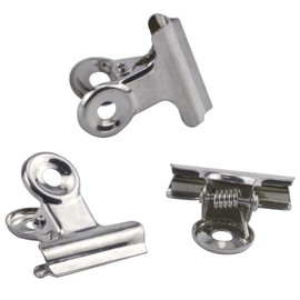 50 Pcs Silver Metal Hinge Clips Small Bulldog Clips Hinge Binder Clips Mini Clamps Metal Binder Clip Bulldog Binder Paper Clips for Hanging Photos, Office, Paper, Price Tags