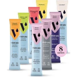 Electrolytes Powder - Hydration Sachets Packed with Vitamins - Zero Sugar Rehydration Sachet with No Artificial Sweeteners & Preservatives by ViDrate - Mixed Berry Variety Pack, 8 Electrolytes Sachets