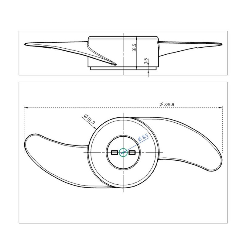 U-BCOO Power Prop Kit 2-Blades (3 in Diameter) Electric Trolling