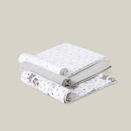 Pack of 3 Grey Baby Muslin Nappies