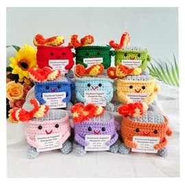 9PCS Crochet Emotional Support Dumpster Fire, Burning Trash Can, Home Décor, Desk Décor, Event Decoration, Gift For Friends, Gift For Colleagues, Eco Friendly Gift, Stress Relief Gift