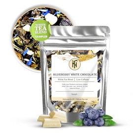 Nelson's Tea - Blueberry White Chocolate - White Loose Leaf Tea - White tea, white chocolate pieces, dried blueberries, and cornflowers (Sample)