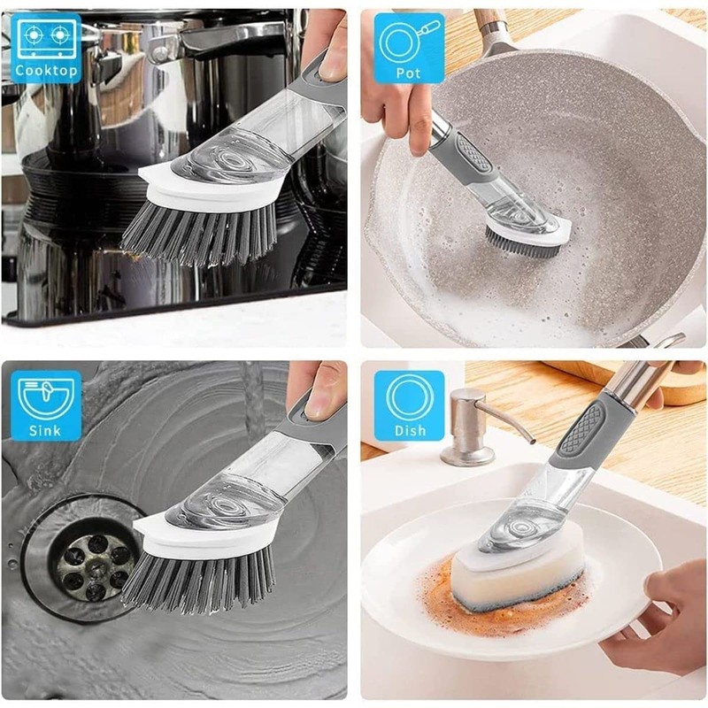 VERALY.MX Set Cepillo con Base y Soporte Limpieza Profunda Hogar