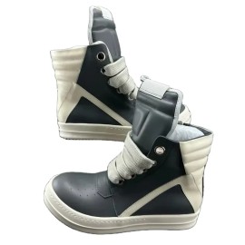 2026 Rick High Top Walking Black Flat Sport shoes women designer luxury brand men women Designer High Top SneakersColor: Black, US Size: 13