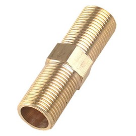 ZLYY Brass Pipe Fitting, 1/2" x 1/2" G Male Thread Pipe, Faucet Extension Adapter Kits, 2.8" Long Hex Nipple, 1-Pack