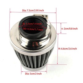 New 35mm Air Filter Cleaner Fit for Honda Xr50 Crf50 50cc 70cc 90cc 110cc ATV Dirt Bike Pit Bike Dune Buggy Four Wheeler Quad Bikes