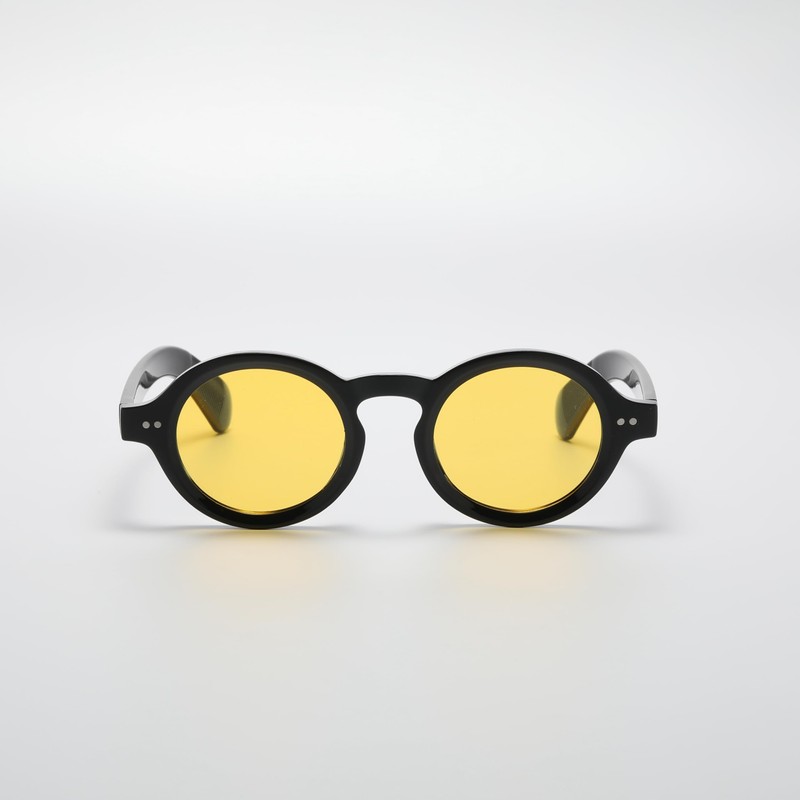 WDZAYXC Round Polarized Sunglasses with Thick Frame for Men and
