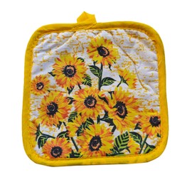 PXIYOU 6 Pack Yellow Sunflower Dish Towels Oven Mitts and Potholders Gloves-Oven Mitts Sunflower Dish Cloths Linen Set BBQ Gloves for Kitchen Baking Cooking Grilling