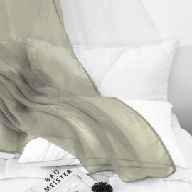 JADE POKE Taupe Sheer Bed Canopy Scarf 216 Inch Long, Bed Canopy for Girls Adult, Decorative Bed Canopy Scarfs Curtain Drapes for Wedding/Anniversary, Window Valance Curtain Wide 52, Queen