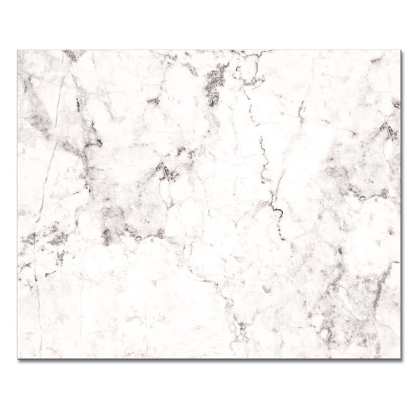 CounterArt White Marble Design Decorative 3mm Heat Tolerant Tempered Glass Cutting Board 15" x 12" Made in the USA Dishwasher Safe