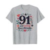 91 and Loving Every Wrinkle: Birthday Gift for Seniors T-Shirt,