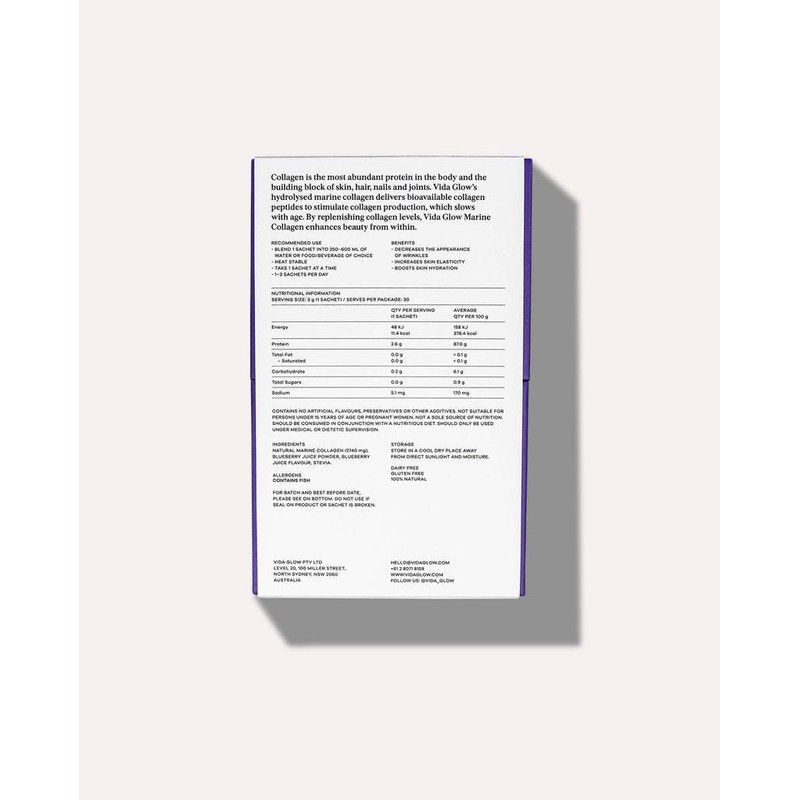 Vida Glow Marine Collagen Blueberry 30 x 3g