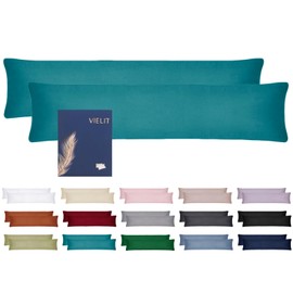 Vielit Side Sleeper Pillow Cover 40 x 145 cm, Set of 2 Cushion Covers, Side Sleeper Pillowcase, Soft Cushion Covers, with OEKO-TEX Certificate, Petrol