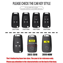 ontto luminous car key fob cover fit for Opel Insignia Astra J Corsa Buick Regal for Chevy Spark Cruze Impala flip key holder Metal Shell case keyring keychain Accessories 2 buttons Black