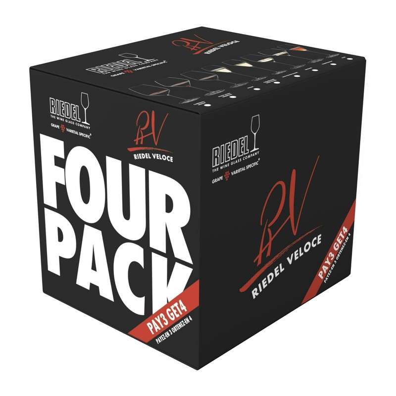 RIEDEL Veloce Riesling Machine-Made Dishwasher-Safe Diamond-Shaped Crystal Glass (4-Pack, Clear)